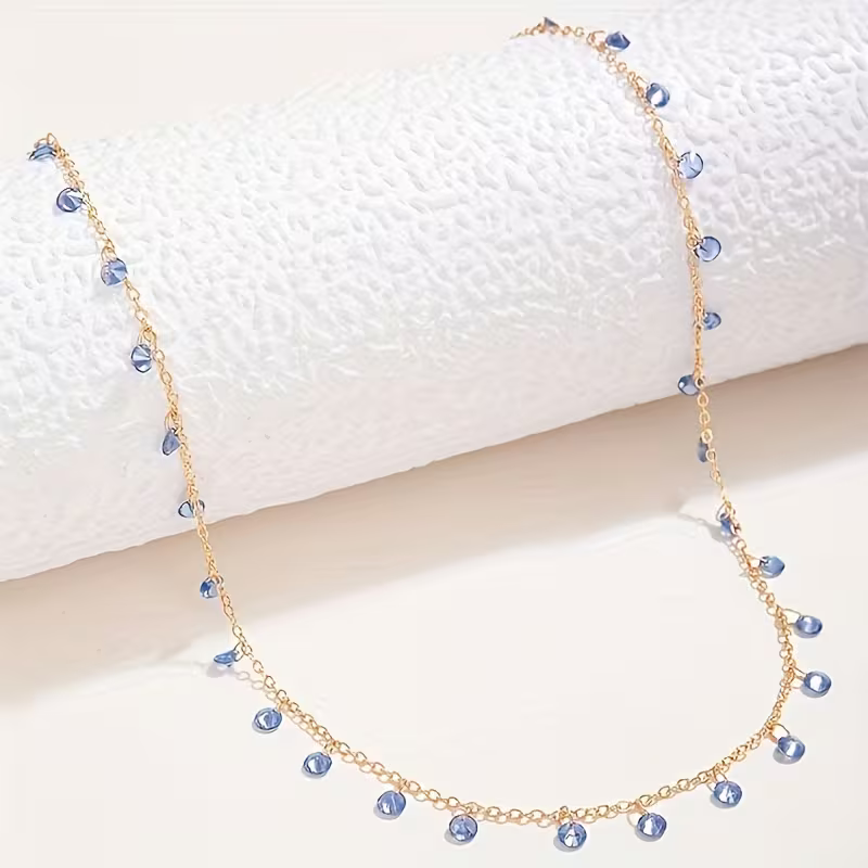 Minimalistisk Blå Steinhalskjede | Sammen mot diabetes