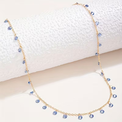 Minimalistisk Blå Steinhalskjede | Sammen mot diabetes