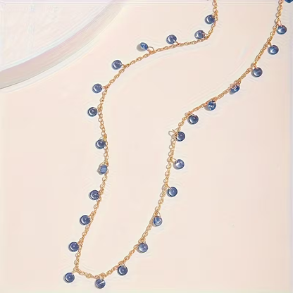 Minimalistisk Blå Steinhalskjede | Sammen mot diabetes